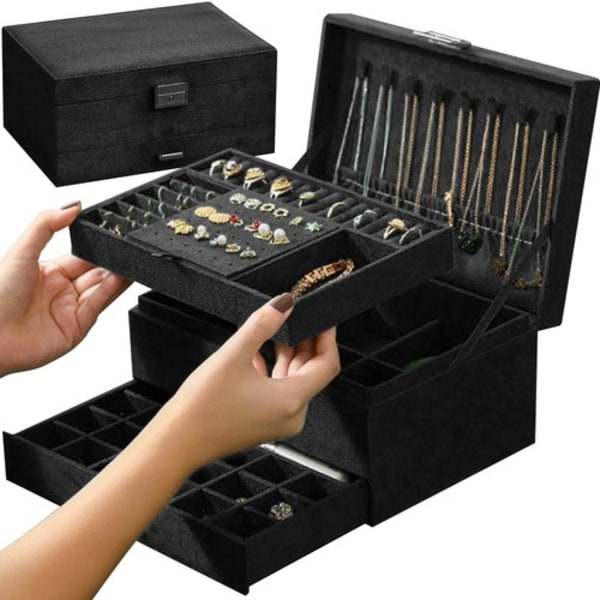 Smykkeboks - Oppbevaringsboks for Smykker 1200 black