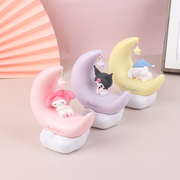 Måne LED-lys Anime Kuromi Cinnamonroll Ornament Nattlys A