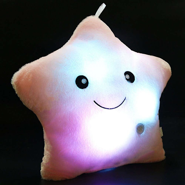 Regenboghorn Glowing Flashing LED Light Star Plysch Leksak Fylld Söta Stjärnfigur 32cm, Färg