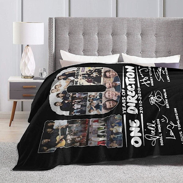 1d 10 vuotta One Directionia - Heittopeitto Ultrapehmeä Mikrofleece-peitto Elokuvat Peitto Sovan Peitto Sänkyyn Sovalle Olohuoneeseen Täydellinen Lahja 80x60in 200x150cm