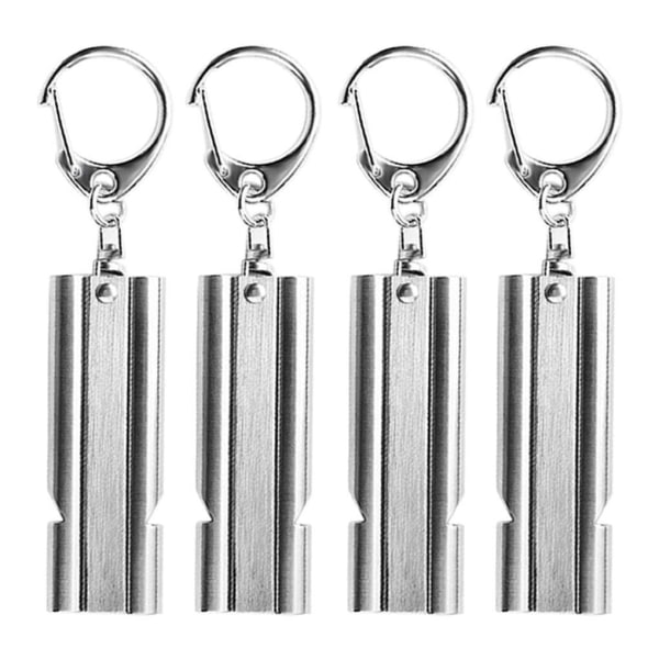 4 Pieces Emergency Whistle Alarm Whistle Loud Stainless Steel