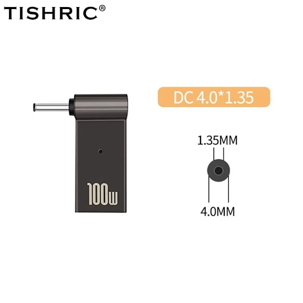 Nätadapter för bärbar dator PD 100W 5A USB Typ-C hona till likström hane för HP/Lenovo/DELL 4.0x1.35