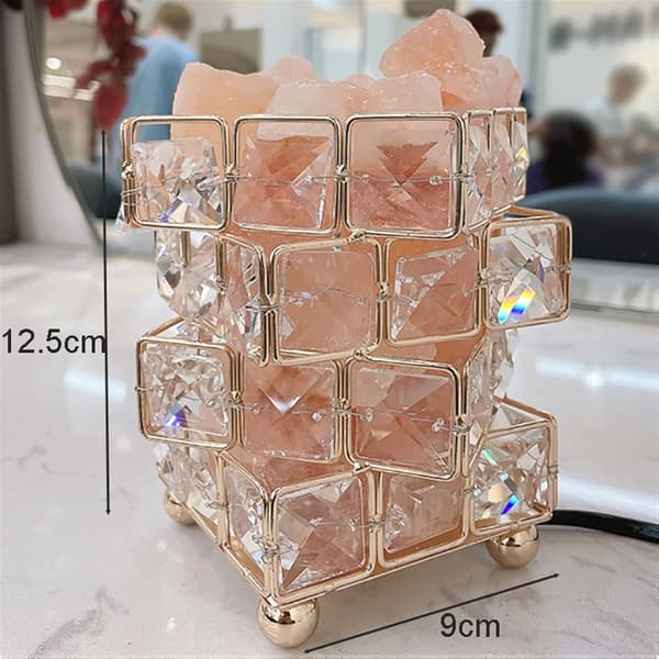Pyramid/Fyrkantig rosa saltlampa – USB-driven, stöder trefärgsbyte.-FA-
