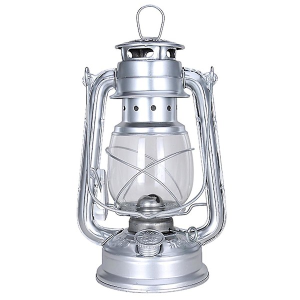 25cm Retro Klassisk fotogenlampa Dimbar fotogenlykta Silver