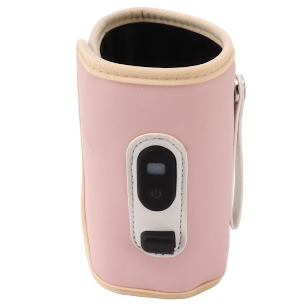 Baby Mjölkflaskvärmare USB Digital Display 5 Hastigheter Bärbar Baby Mjölk Värmehållare för Mjölk Bröstmjölk Vatten Rosa 0.8