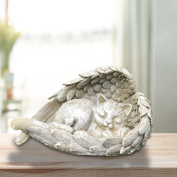 Katt Engel Hund Dekorasjon Minnesmerke Statue Resin Art Ornamenter