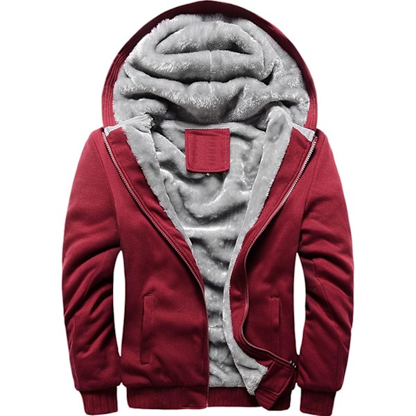 Herr Pullover Termisk Sherpa Fodrad Jumper Jackor Vinter Träning Fleece Hoodie Full Zip Ull Varm Tjock Rockar Ytterkläder 11red 11red S