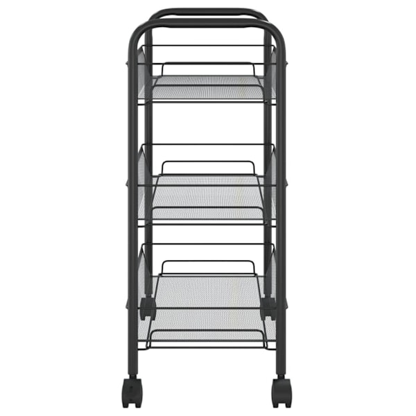 vidaXL Rullebord 3 Hylder Sort 46x26x64 cm Jern black 2200