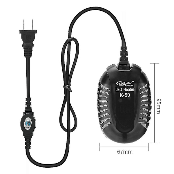 Akvarievarmer, 25W Mini Justerbar Digital Värmer Ekstern Styreenhet Eksplosjonssikker Beskyttelse for Betta Skilpadde Liten Fisktank