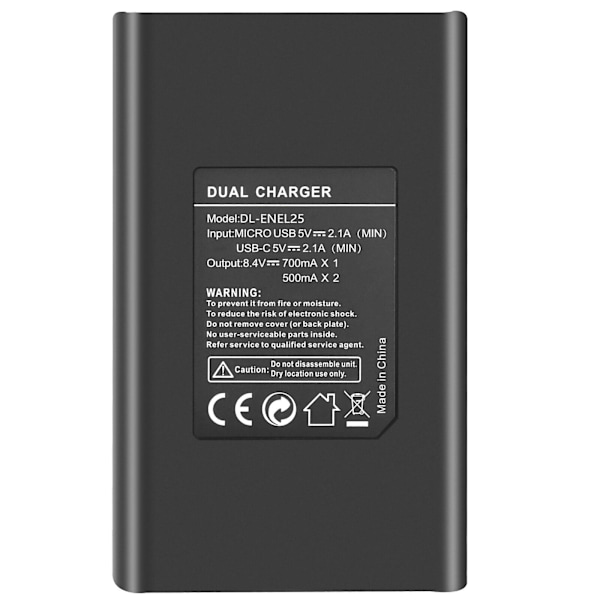En-el25 Enel25 Enel25b Batteri LED-laddare för Z50 Zfc Z 50 Z Fc Nikon Kamera Uppladdningsbart Li-ion-batteri