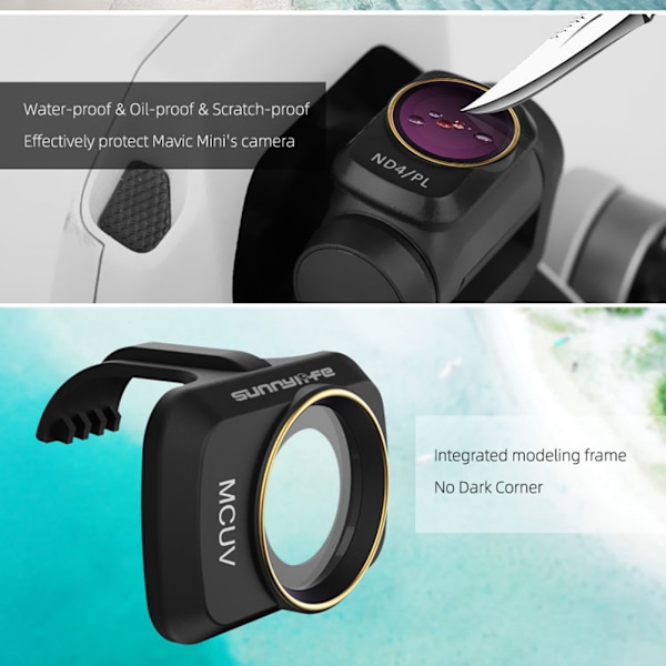 Mavic Mini 2 kardan kamera MCUV CPL ND-PL objektivfilter til DJI PL(ND4+ND8+ND16+ND32) CPL+ND8+ND16