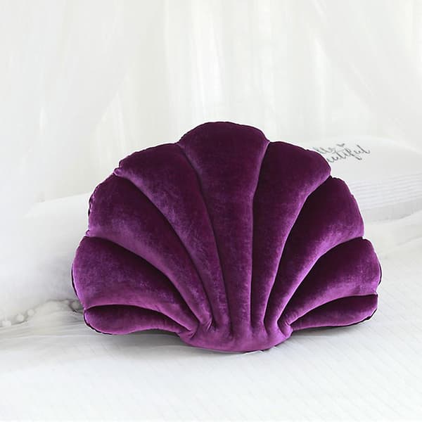 Sea Beach Pilgrimsmussla Shell Bäddsoffa Kudde Dekoration Lyx Shell Fylld Kudde För Sovrum Living vit white