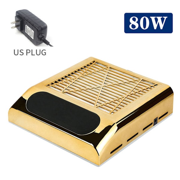 Nageldammsamlare Fläkt Dammsugare Manikyr Verktygsmaskiner Med Filter Stark Power Nail Art Tool Nageldammsugare US Plug gold