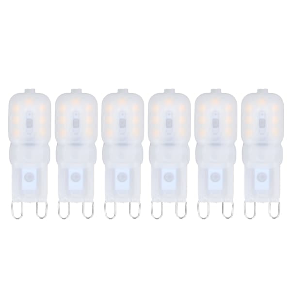6-pak dæmpbare G9 LED-pærer 3W varm hvid 360 grader-FA-