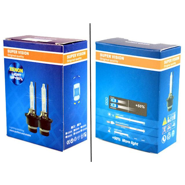 Xenon-lamput +50% D2R 35W 6000k xenonlamput Supervision 52 6000k 2-pack