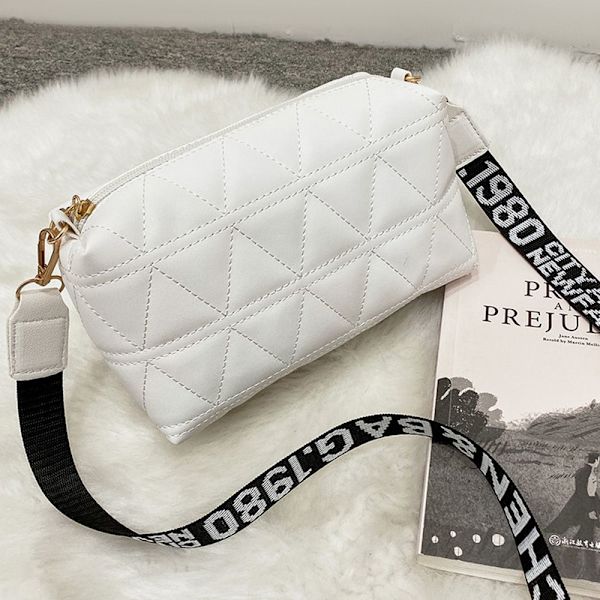 2022 Lille Messenger Taske Trend Lingge Broderi - spot salg White2