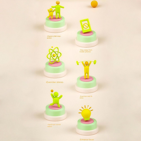 6 stk Henge Pingpong Trener Bordtennis GUL yellow