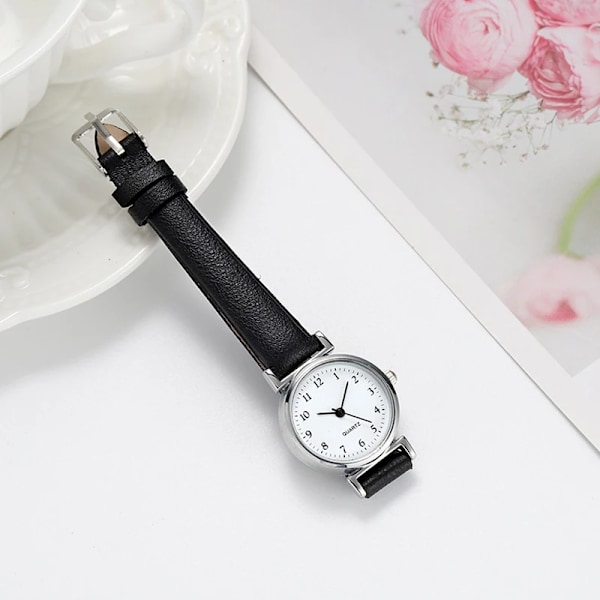 Lyx Kvartslegeringsklocka för damer - Mode med liten urtavla - Casual klocka med läderarmband - Zegarek Damski BK
