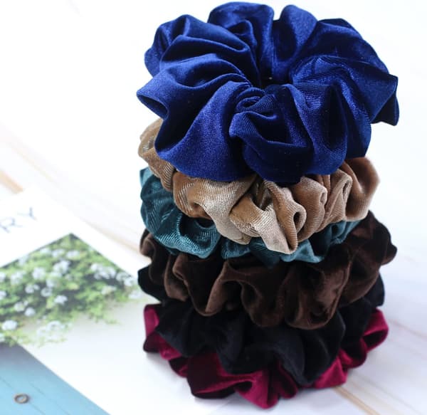 Extra stora scrunchies för kvinnor med tjockt hår, premium sammet stor scrunchie, mjuka håraccessoarer för hästsvans, 6-pack-FA-