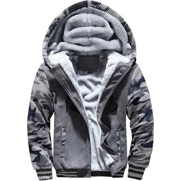 Herre Pullover Termisk Sherpa Fôret Jumper Jakker Vinter Trening Fleece Hoodie Full Zip Ull Varm Tykk Jakker Yttertøy 63 Mørk Grå 63dark Gray S