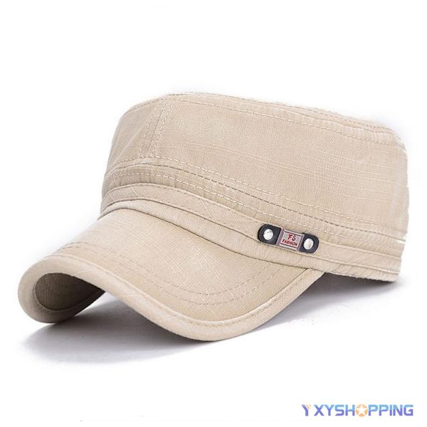 Herre Hat Armé Hat Cadet Castro Military Patrol Cap Beige