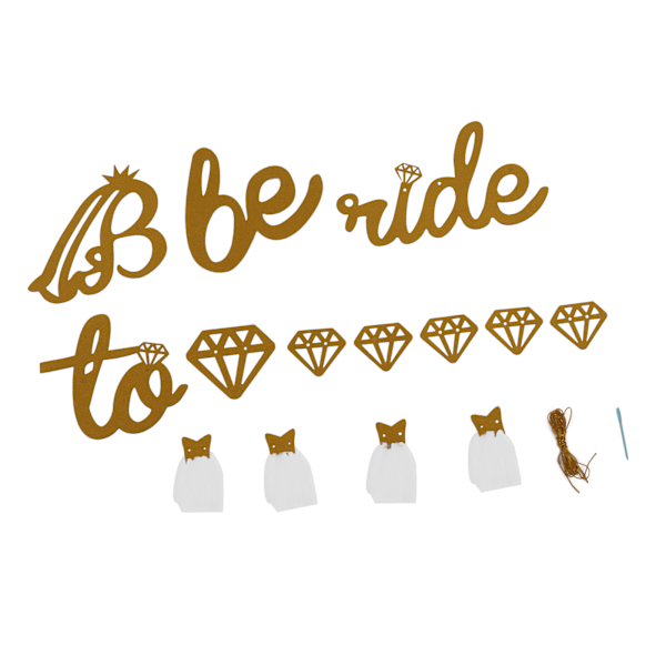 Brudbrud Banner Guld Glitter Papper Glänsande Charmig Brudbrud Skylt Papper Mesh Brud Till Vara Banner För Brudbrud Gold