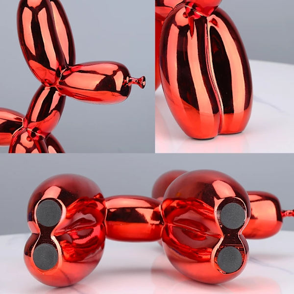 Nordisk Resin Hund Håndværk Galvanisering Ballon Hund Skulptur Hjem Dekorationer Moderne Stue Skrivebordspynt Gold