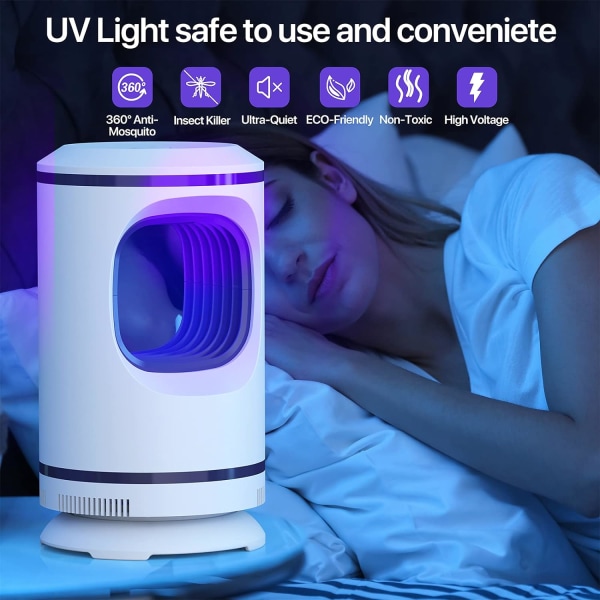 Myggdreperlampe, 360° insektsfelle, USB-lading elektrisk