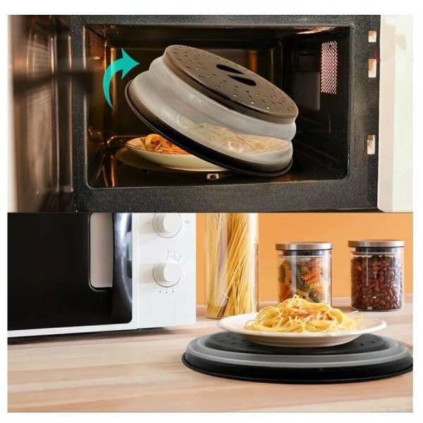 Microwave Bell-BPA-Free-3in1 Mikrovågslock-Utdragbart Microwave Bell Anti-ånga och silfunktion-tvätttillbehör