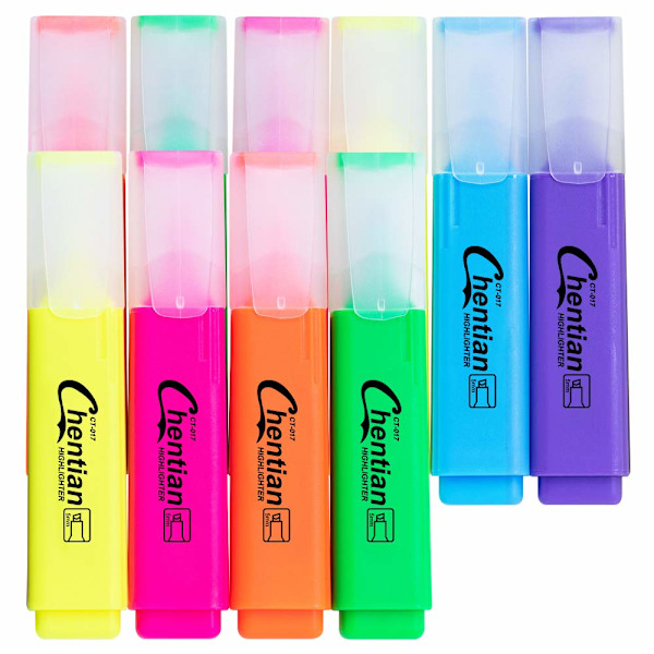 Textmarkerpennor, 12-pack med levande färger, textmarkerpennor för vuxna och studenter, understrykningar, skol- och kontorsmaterial