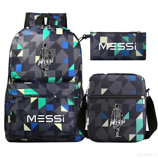 Jalkapallo Messi -reppu 3 osaa Green