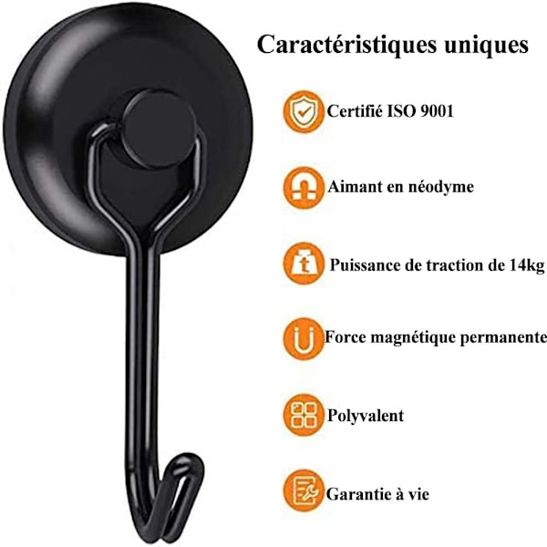 Vahva magneettiset koukut 14 kg 20D magneettiset jääkaappikoukut musta