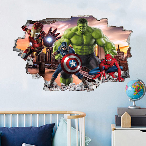 Avengers Supersankari Seinätarra Makuuhuoneeseen Itsekiinnittyvä Seinätarra Videopeli Syntymäpäiväjuhlatarvikkeet