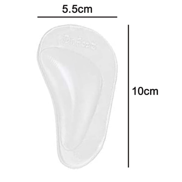 Tjocka fotsulor för plantar fasciit, bågstöd, skoinlägg, 5 par, transparenta