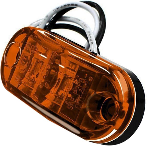 10x 2-LED Sidemarkeringslys, 12V/24V Gule Positionslamper til Lastbil Trailer & Autocamper-FA-