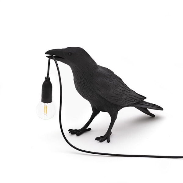 Kråkelampe, skrivebordslampe, lykkelig fuglelampe, minimalistisk fuglestatue, fuglelampe, moderne interiør, gave til bondegårdsdekor
