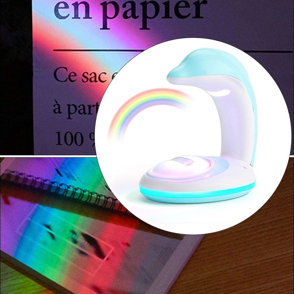 Dolphin Rainbow Projektionslampe, Genopladelig USB Rainbow