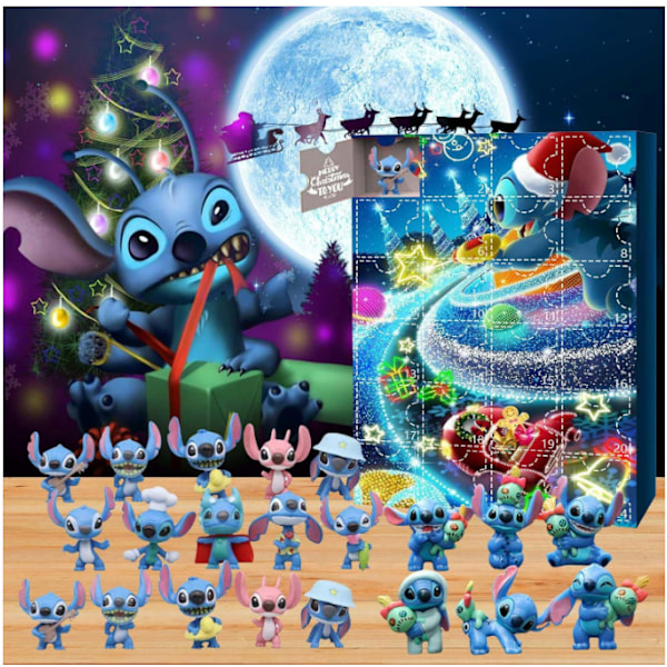 2024 Adventskalender Julkalender Blind Box 24-Dager Nedtellingskalender Blind Box Stitch B