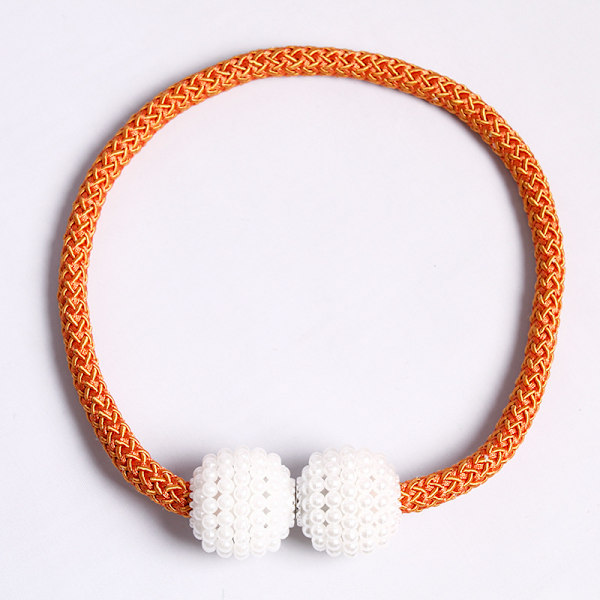 Magnetisk gardinrem, imiterad pärlgardinrem, enkel gardinrem utan montering (orange)