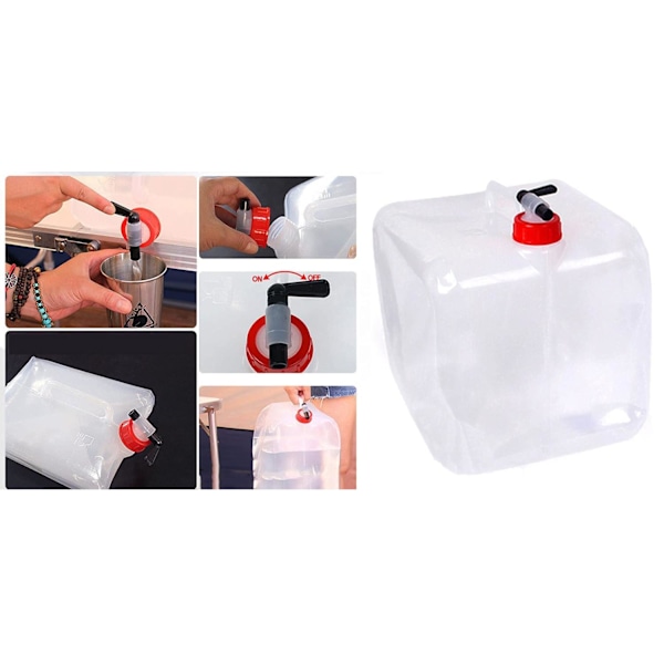 2-PACK 10L Bärbar hopfällbar vattendunk med kran-FA5-