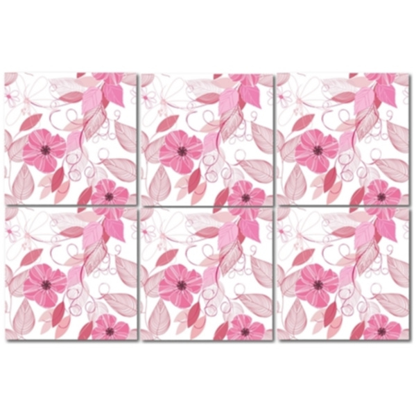 Rosa Blommor & blad Kakeldekor 12-pack 80