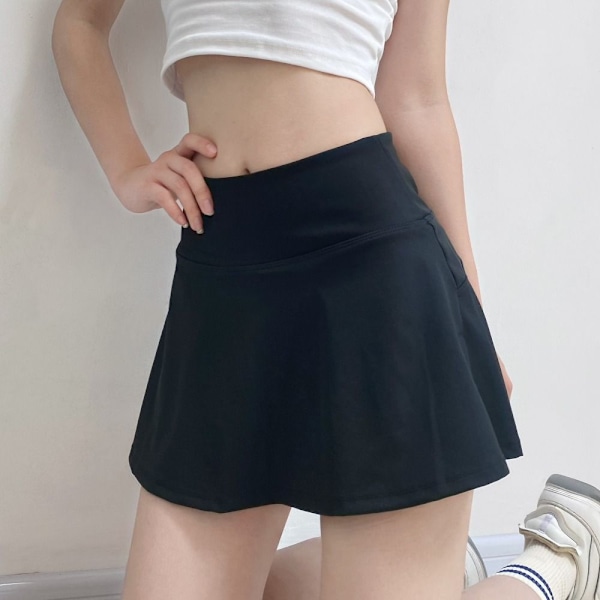 Sports Kort Nederdel Indbyggede shorts Nederdel SORT M Black-FA5- Black M