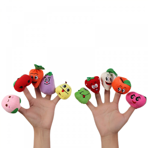 10pcs Different Cartoon Finger Puppets Soft Velvet Dolls Pro