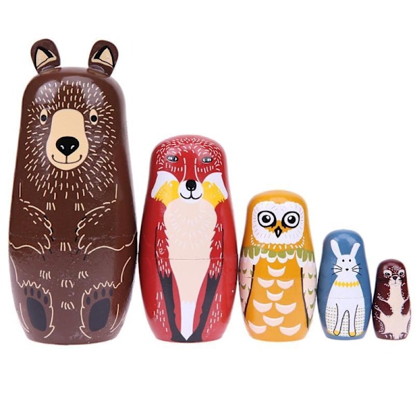 Russiske dukker / Matryoshka - Babushka dukke - Dyr multicolor