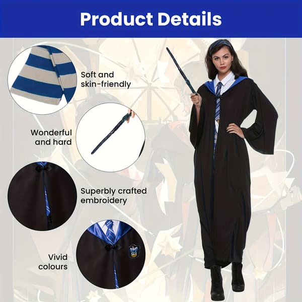 WB Inspired Preppy Polyester Kostume Tilbehørssæt til Voksne Halloween Cosplay Red 5 piece set