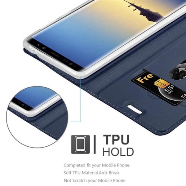 Cadorabo Etui til Samsung Galaxy NOTE 8 i KLASSISK MØRKEBLÅ