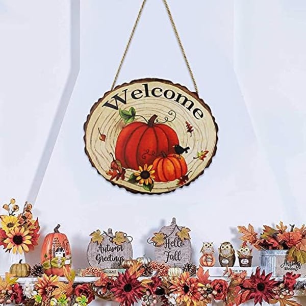 Hej hösten höst skörd ytterdörr skylt Thanksgiving dörr vägg