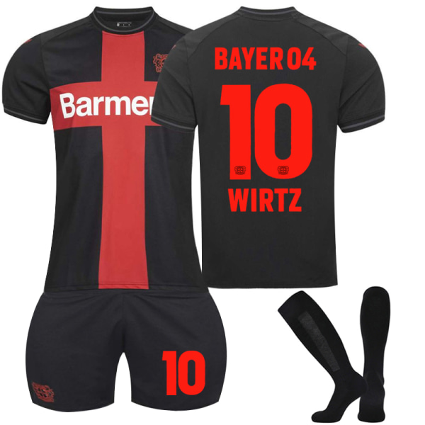 23-24 Bayer 04 Leverkusen Børne Fodboldtrøje Sæt Nr. 10 Wirtz Adult L