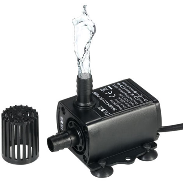 Ultralyd Vandpumpe Mini Børsteløs USB DC5V 2.4W Vandtæt Nedsænkbar Springvand Akvarium Cirkulerende 250L/H Løft 200cm