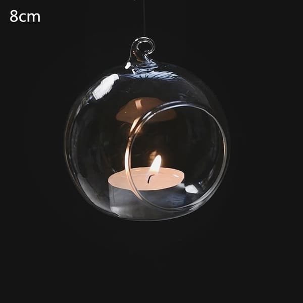 Round Bubble Hanging Clear Glass Terrarium Air Tea Light Candl-FA- 8厘米直径